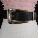 Women Elastic Faux Leather Fashion Belt Hip Waist Black / Brown Long Gold Buckle