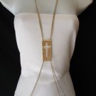 New women metal body chain gold / pewter big cross spikes pendant trendy fashion
