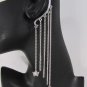 NEW WOMEN FASHION LONG SILVER CHAINS OVER THE EAR CUFF ONE SIDE FLOWER EARRING