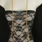 New Women Gold Metal Waves Body Chain Long Necklace Party Style Fashion Jewelry