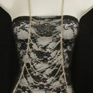 New Women Silver Metal Wave Body Chain Long Necklace Party Style Fashion Jewelry