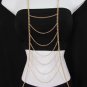 New Women Gold Multi Metal Waves Body Chain Long Necklace 2014 Fashion Jewelry