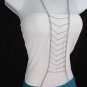 New Women 2014 Silver Waves Metal Body Chain Front Necklace Hot Fashion Jewelry