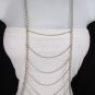 New Women Sexy Silver Long Waves Metal Body Chain Front Necklace Fashion Jewelry