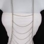 New Women Sexy Silver Long Waves Metal Body Chain Front Necklace Fashion Jewelry