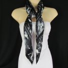 Escada Women Black White Gray Lightnings Classic Soft Silk Fashion Scarf Shawl
