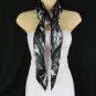 Escada Women Black White Gray Lightnings Classic Soft Silk Fashion Scarf Shawl