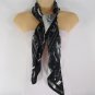 Escada Women Black White Gray Lightnings Classic Soft Silk Fashion Scarf Shawl