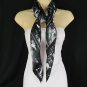 Escada Women Black White Gray Lightnings Classic Soft Silk Fashion Scarf Shawl