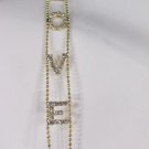 New Women Decorative Accessories Lingerie Bra Straps Gold Metal Love Rhinestones