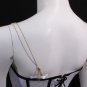 New Women Decorative Accessories Lingerie Bra Straps Gold Metal Love Rhinestones
