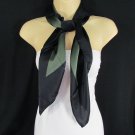 Escada Women Black Dark Green Stripes Classic 100% Soft Silk Fashion Scarf Shawl