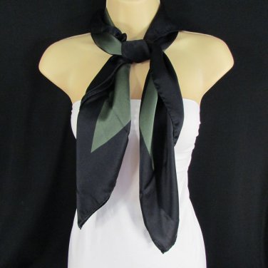Escada Women Black Dark Green Stripes Classic 100% Soft Silk Fashion Scarf Shawl