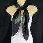 Escada Women Black Dark Green Stripes Classic 100% Soft Silk Fashion Scarf Shawl