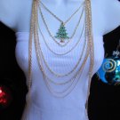 NEW WOMEN GOLD MULTI WAVES FASHION METAL BODY CHAIN JEWELRY CHRISTMAS NECKLACE