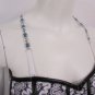 New Women Hot Decorative Accessories Lingerie Bra Straps Silver Rhinestones Blue