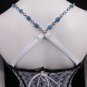 New Women Hot Decorative Accessories Lingerie Bra Straps Silver Rhinestones Blue