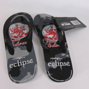 NEW THE TWILIGHT ECLIPSE WOMEN FASHION BEACH FLIP FLOPS TEAM EDWARD SIZE MEDIUM
