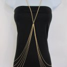 New Women Thin Gold Metal Sexy Wave Hips Body Chain Necklace Fashion Jewelry