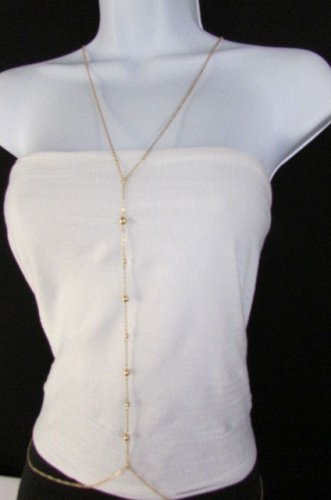 New Women Gold Metal Balls Thin Body Chain Classic Hot Necklace Fashion Jewelry