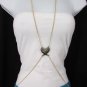New Women Gold Body Chain Long Necklace Angel Wings Fashion Jewelry Rhinestones