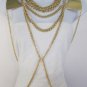 New Women Gold Metal Plate Shoulders Chunky Body Chain Necklace Fashion Jewelry