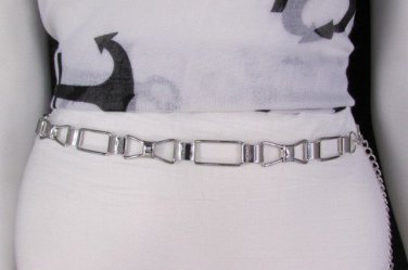 New Women Silver Metal Chains Mini Bows Fashion Belt Low Hip Waist 28"-40" S M L