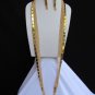 NEW WOMEN LONG MULTI 11 STRANDS GOLD THIN CHAINS FASHION NECKLACE +EARRINGS SET