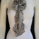 NEW WOMEN BLACK LEOPARD FLOWER SCARF NECK TIE BELT TOP HAIR BOW BAG ACCS FASHION