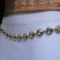 NEW WOMEN GOLD CHAIN FASHION THIN METAL BELT BIG CLEAR CRYSTALS 25"-38" XS-S-M-L