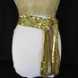New Women Gold Sequins Fabric Wide Fashion Belt Hip High Waist Medium 33"-38"