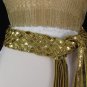 New Women Gold Sequins Fabric Wide Fashion Belt Hip High Waist Medium 33"-38"