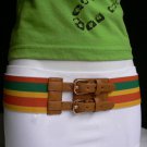 NEW WOMEN ELASTIC ORANGE YELLOW GREEN FASHION BELT BROWN BUCKLE 27"-40" S M L