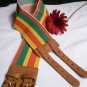 NEW WOMEN ELASTIC ORANGE YELLOW GREEN FASHION BELT BROWN BUCKLE 27"-40" S M L
