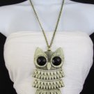 New Women Long Antique Gold Chains Fashion Necklace Extra Large Owl Bird Pendant