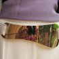 WOMEN HIGH WAIST HIP 3" WIDE GOLD METAL PLATE BELT GRAY ELASTIC 28"-40" S M L