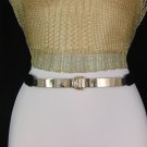 New Women Thin Gold Metal Plate Narrow Fashion Belt Hip High Waist S - M 27"-37"