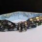 NEW WOMEN HIP WAIST BLACK LACE FAUX LEATHER FASHION BELT METAL BLUE 27"-36" S M