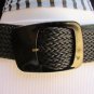 NEW WOMEN HIP WAIST BIG SQUARE BUCKLE BLACK BRAIDED FASHION BELT 26"-34" S M