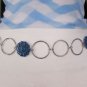 New Women Silver Metal Chains Blue Flowers Fashion Belt Hip Waist 26"-40" S M L