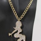 New Women Gold Metal Chains Fashion Necklace Large Sexy Body Silver Rhinestone