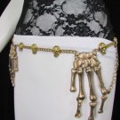 New Women Gold Metal Chain Belt Skeleton Hands Skulls Fashion Jewelry XS S M