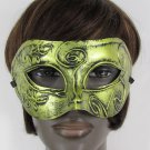 NEW WOMEN CLASSIC MARDI GRAS FASHION LARGE GOLD GREENISH PLASTIC EYE FACE MASK