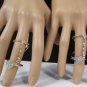 New Women Long Twisted Fashion Ring Silver Gold Metal Heart Rhinestones Size 8