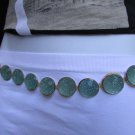 NEW WOMEN GOLD METAL BIG MINT BLUE GUMMY DROP CHAINS FASHION BELT 27"-40" S M L