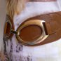 B. NEW BROWN HIP ELASTIC SILVER HOOK BUCKLE HIGH WAIST FASHION BELT 27"-35" S M
