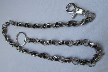 NEW MEN SILVER METAL JEANS CHAINS WALLET RING MULTI UFO KEYCHAIN PUNK ROCKER