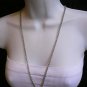 NEW WOMEN SILVER 2 CIRCLES METAL BODY CHAIN JEWELRY FLORIDA LONG TRENDY NECKLACE
