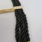 New Women Black Rope Gold Metal Hand Chain Fashion Bracelet Leaf Slave Ring Bead