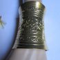 UNIQUE WOMEN METAL GRECIAN CUFF WIDE BRACELET RUSTY GOLD SMALL FLOWERS DESIG
